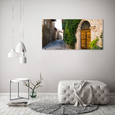 Cuadro de cristal templado moderno horizontal Una calle con encanto