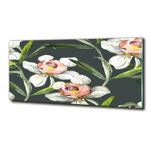 Impresión en cristal con acabado brillante horizontal Patrón floral