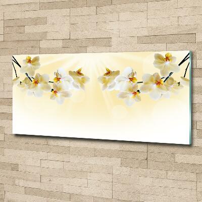 Foto en cristal de alta calidad con impresión uv horizontal Orquídea