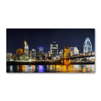 Impresión en cristal con acabado brillante horizontal Río Ohio de noche