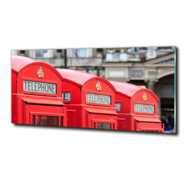 Cuadro decorativo de vidrio para salón horizontal Teléfono público