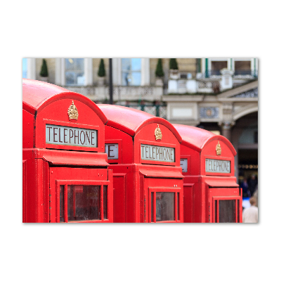 Cuadro decorativo de vidrio para salón horizontal Teléfono público