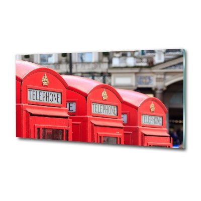 Cuadro decorativo de vidrio para salón horizontal Teléfono público