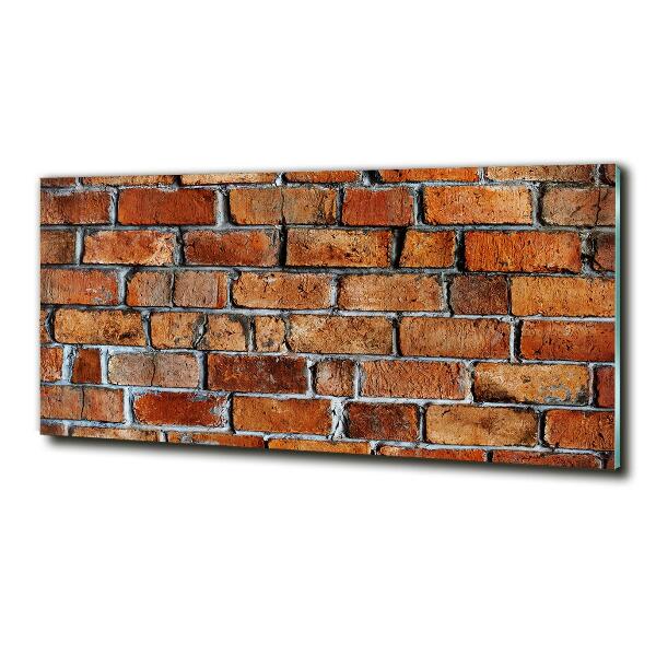 Cuadro decorativo de vidrio para salón horizontal pared de ladrillos
