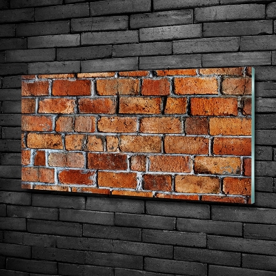 Cuadro decorativo de vidrio para salón horizontal pared de ladrillos