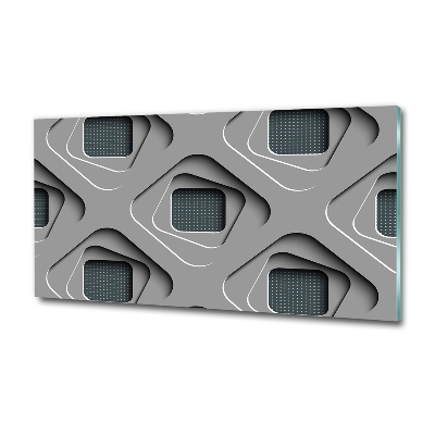 Cuadro decorativo de vidrio para salón horizontal Abstracción 3D