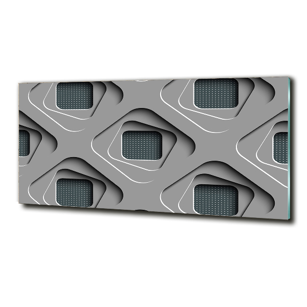 Cuadro decorativo de vidrio para salón horizontal Abstracción 3D