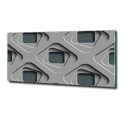 Cuadro decorativo de vidrio para salón horizontal Abstracción 3D