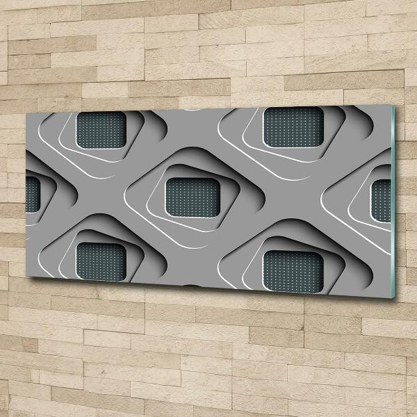 Cuadro decorativo de vidrio para salón horizontal Abstracción 3D