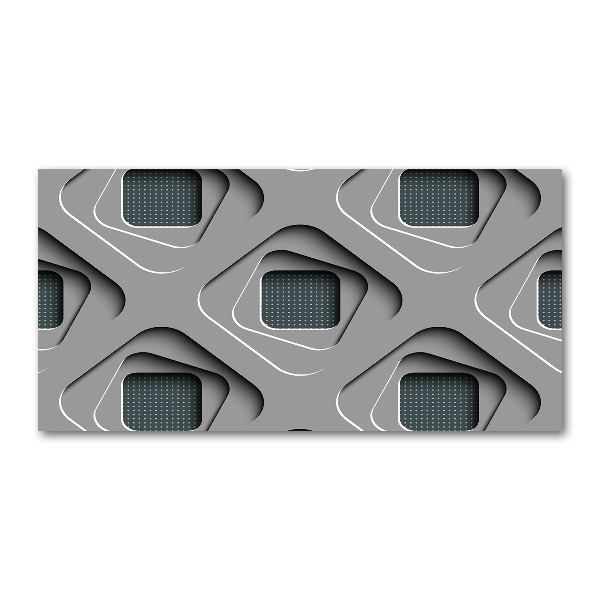 Cuadro decorativo de vidrio para salón horizontal Abstracción 3D