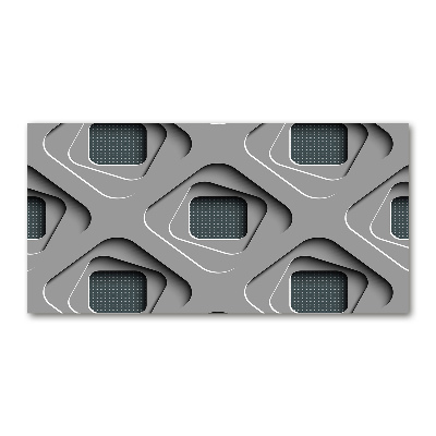 Cuadro decorativo de vidrio para salón horizontal Abstracción 3D