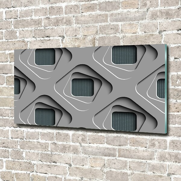 Cuadro decorativo de vidrio para salón horizontal Abstracción 3D