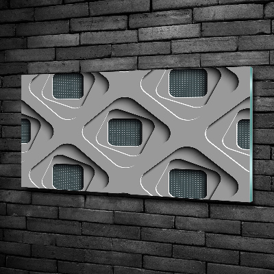 Cuadro decorativo de vidrio para salón horizontal Abstracción 3D
