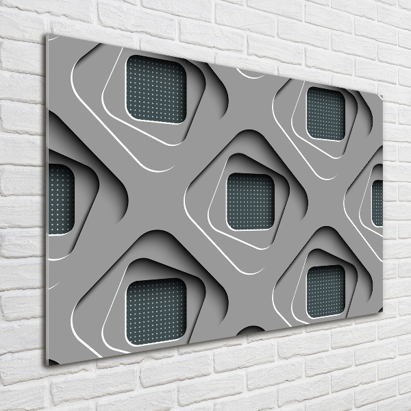 Cuadro decorativo de vidrio para salón horizontal Abstracción 3D