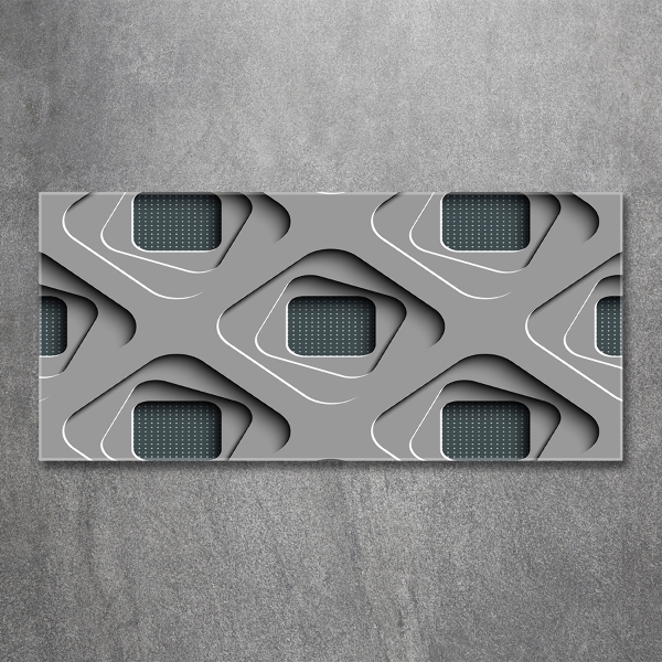 Cuadro decorativo de vidrio para salón horizontal Abstracción 3D