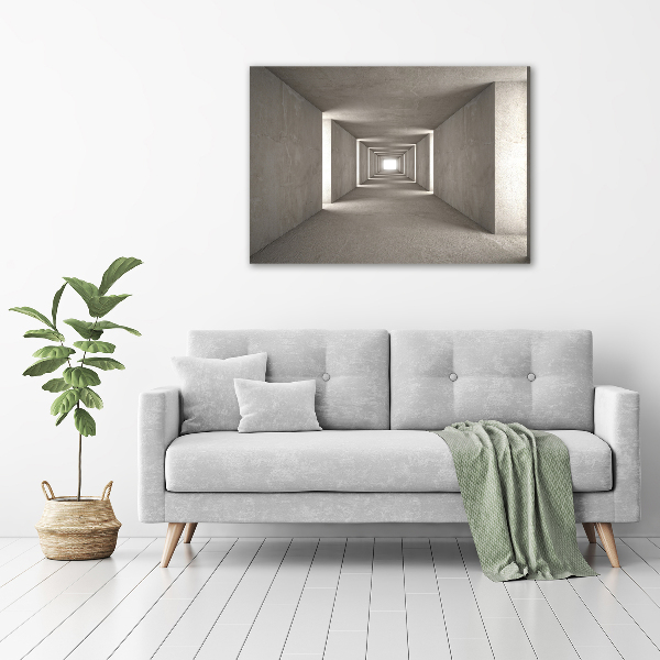 Cuadro decorativo de vidrio para salón horizontal Túnel de hormigón