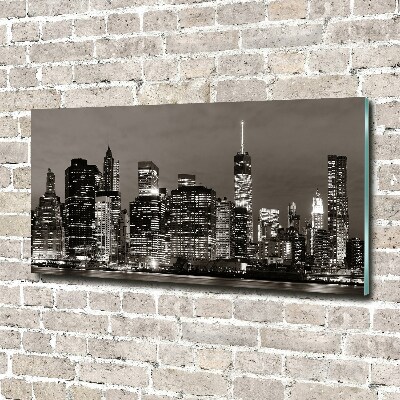 Impresión en cristal con acabado brillante horizontal Manhattan Nueva York