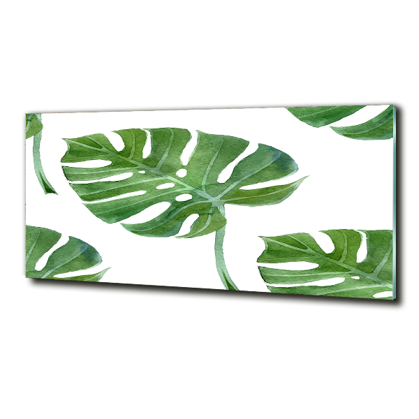 Foto en cristal de alta calidad con impresión uv horizontal Monstera