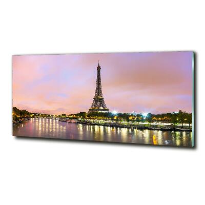 Cuadro decorativo de vidrio para salón horizontal Torre Eiffel de París