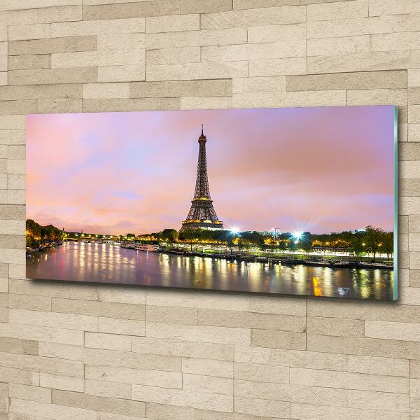 Cuadro decorativo de vidrio para salón horizontal Torre Eiffel de París
