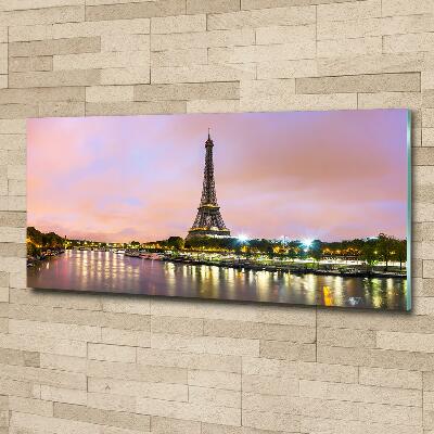 Cuadro decorativo de vidrio para salón horizontal Torre Eiffel de París