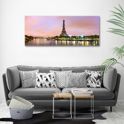 Cuadro decorativo de vidrio para salón horizontal Torre Eiffel de París