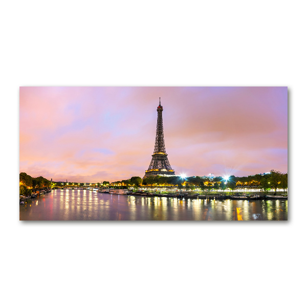 Cuadro decorativo de vidrio para salón horizontal Torre Eiffel de París