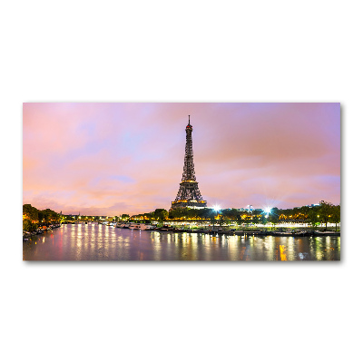 Cuadro decorativo de vidrio para salón horizontal Torre Eiffel de París