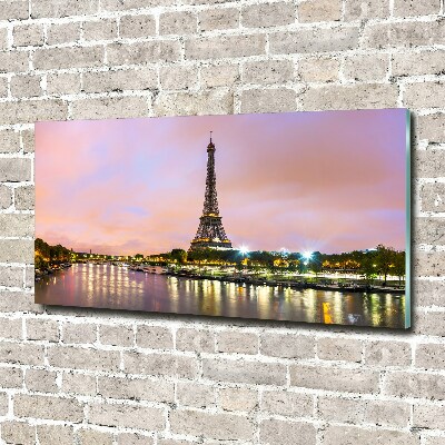Cuadro decorativo de vidrio para salón horizontal Torre Eiffel de París