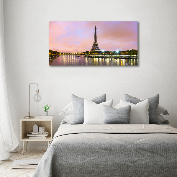 Cuadro decorativo de vidrio para salón horizontal Torre Eiffel de París