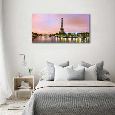 Cuadro decorativo de vidrio para salón horizontal Torre Eiffel de París