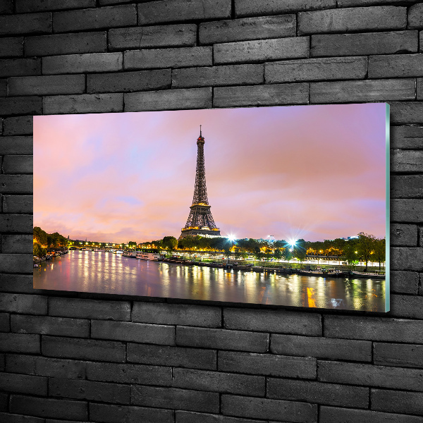 Cuadro decorativo de vidrio para salón horizontal Torre Eiffel de París