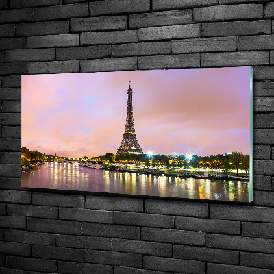 Cuadro decorativo de vidrio para salón horizontal Torre Eiffel de París