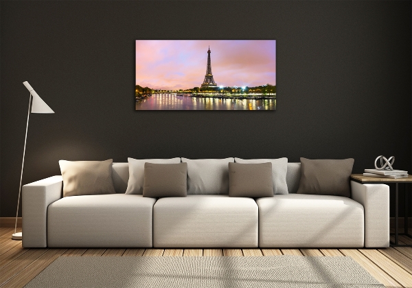 Cuadro decorativo de vidrio para salón horizontal Torre Eiffel de París