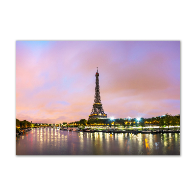 Cuadro decorativo de vidrio para salón horizontal Torre Eiffel de París