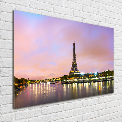 Cuadro decorativo de vidrio para salón horizontal Torre Eiffel de París
