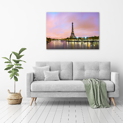 Cuadro decorativo de vidrio para salón horizontal Torre Eiffel de París