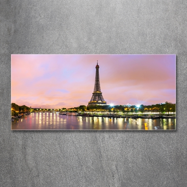 Cuadro decorativo de vidrio para salón horizontal Torre Eiffel de París