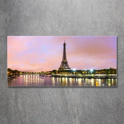 Cuadro decorativo de vidrio para salón horizontal Torre Eiffel de París