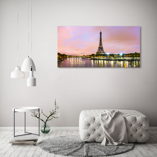 Cuadro decorativo de vidrio para salón horizontal Torre Eiffel de París