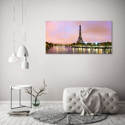 Cuadro decorativo de vidrio para salón horizontal Torre Eiffel de París