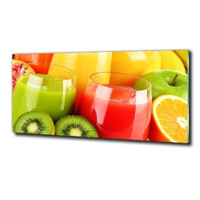 Cuadro decorativo de vidrio para salón horizontal Jugos de frutas