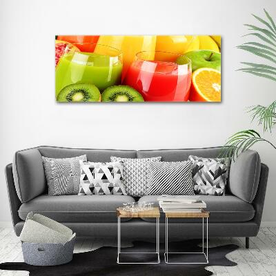 Cuadro decorativo de vidrio para salón horizontal Jugos de frutas