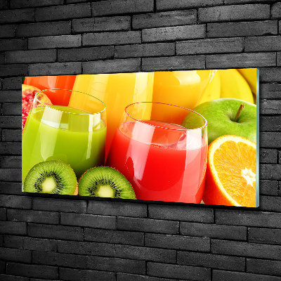 Cuadro decorativo de vidrio para salón horizontal Jugos de frutas