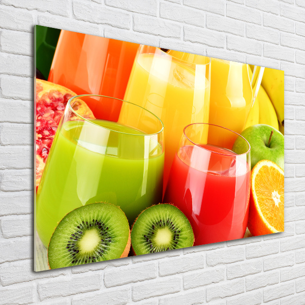 Cuadro decorativo de vidrio para salón horizontal Jugos de frutas