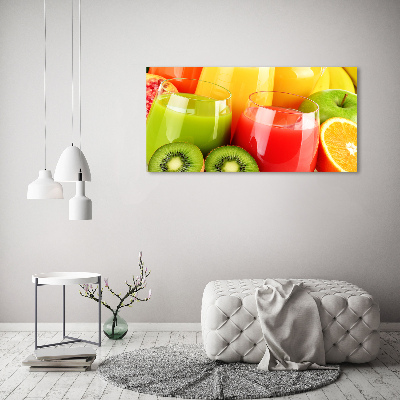 Cuadro decorativo de vidrio para salón horizontal Jugos de frutas