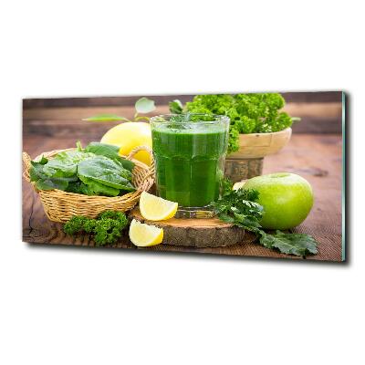 Cuadro de cristal templado moderno horizontal Cóctel verde
