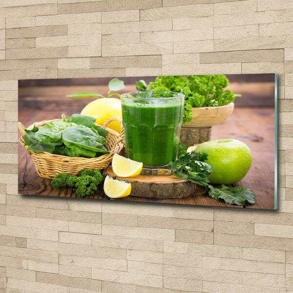 Cuadro de cristal templado moderno horizontal Cóctel verde