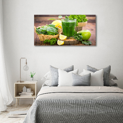 Cuadro de cristal templado moderno horizontal Cóctel verde