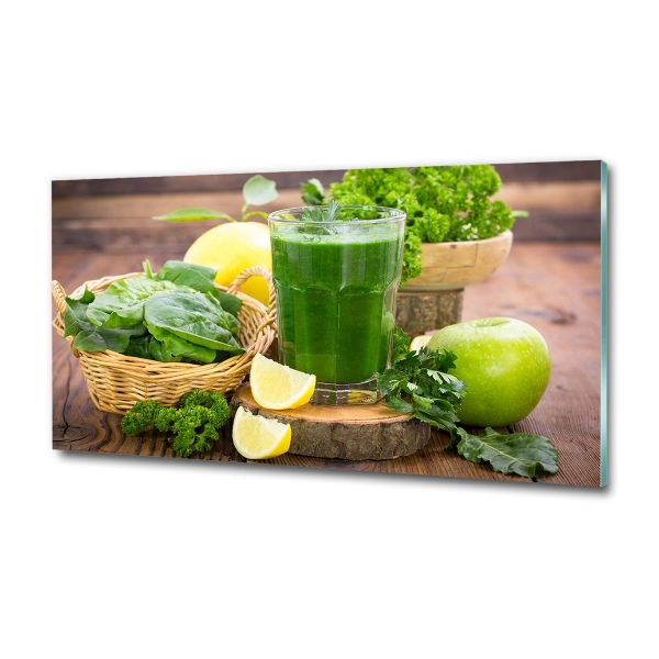 Cuadro de cristal templado moderno horizontal Cóctel verde